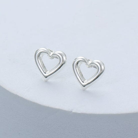 Earrings – Heart Outline Silver Earrings Pretty Little Things 
