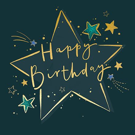 Happy Birthday Stars Gold Foil Card