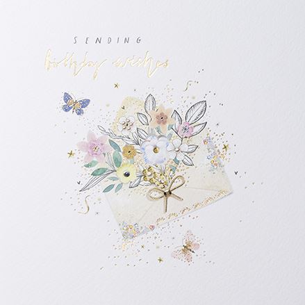 Happy Birthday Floral Envelope Card