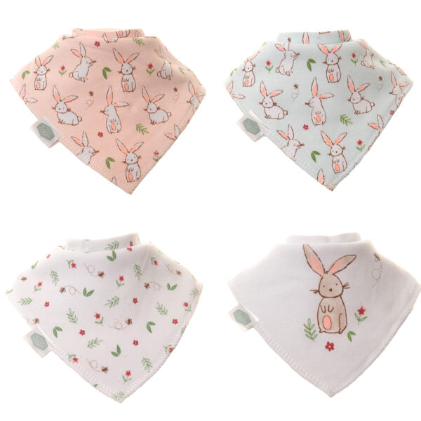 Ziggle Baby Bib Set Bunnies. New Baby Gift.