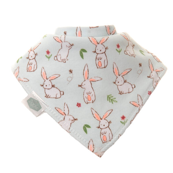 Ziggle Baby Bib Set Bunnies. New Baby Gift.