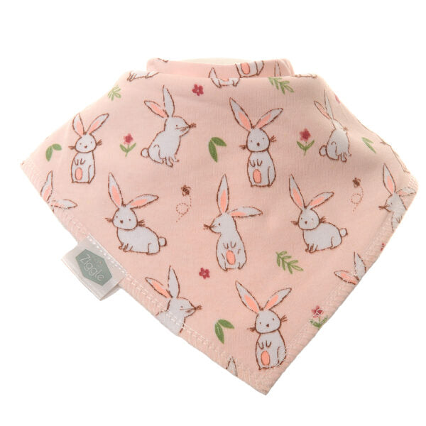 Ziggle Baby Bib Set Bunnies. New Baby Gift.