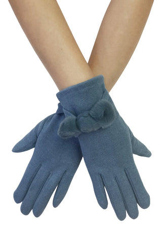 Bow Knot Gloves in Blue Gift Shop East Kilbride