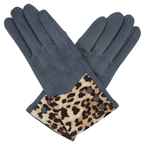 Gloves – Leopard Edge Grey Gloves Pretty Little Things 