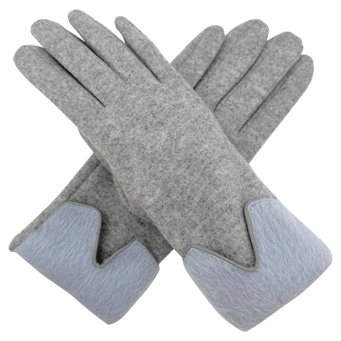 Gloves – Folded Cuff Grey Gloves Pretty Little Things 