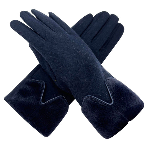 Gloves – Folded Cuff Navy Gloves Pretty Little Things 