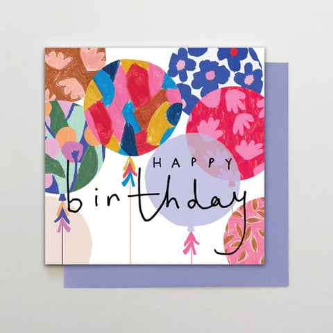 Happy Birthday Balloons Card – Colourful Birthday Card 