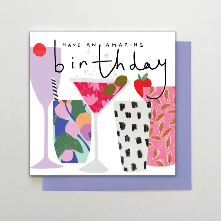 Amazing Birthday Cocktails Card – Colourful Birthday Card