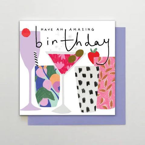 Amazing Birthday Cocktails Card – Colourful Birthday Card