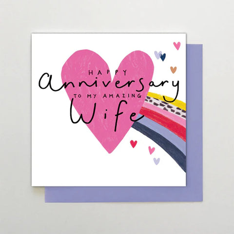 Happy Anniversary Wife Card – Colourful Wife Anniversary Card 
