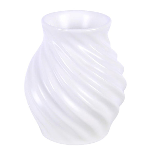 White ceramic spiral swirl wax and oil burner - gift shop East Kilbride