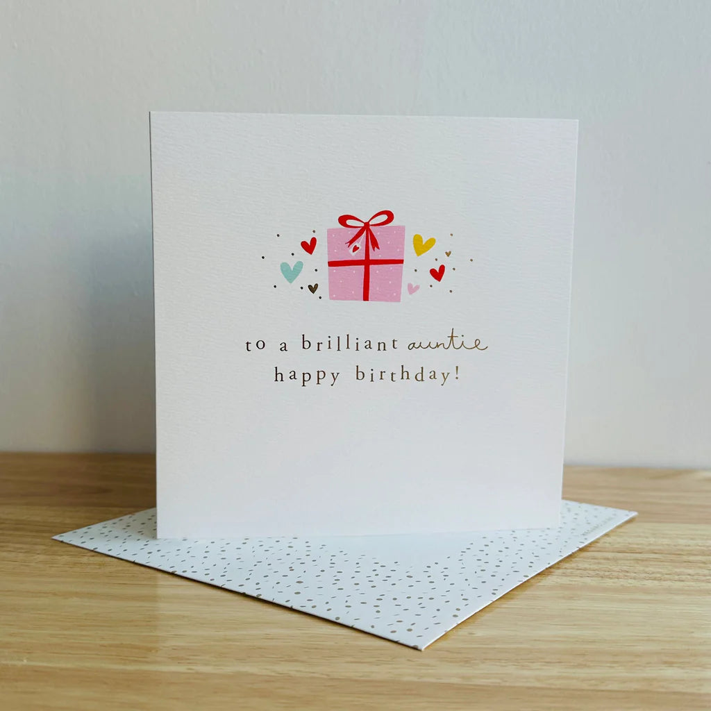 Auntie Birthday Card with presents for her