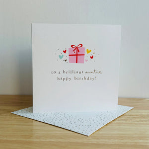 Auntie Birthday Card with presents for her