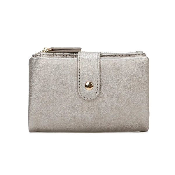 Button Purse in Silver