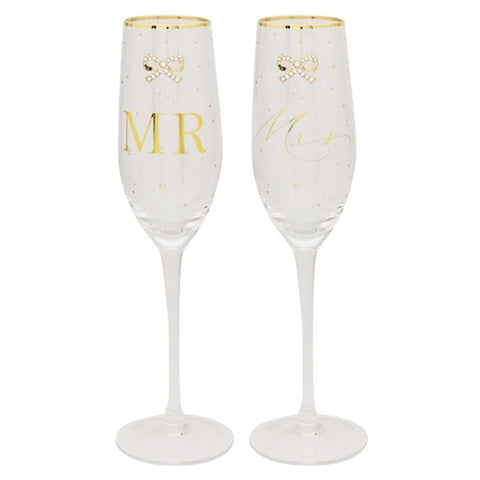 Mr & Mrs Wedding Glass Flutes Wedding Pretty Little Things 