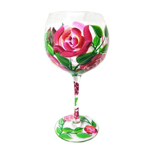 Gin Glass – Roses Hand Painted Glass Pretty Little Things 