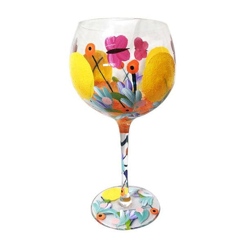 Gin Glass – Sunshine Delight Hand Painted Glass Pretty Little Things 