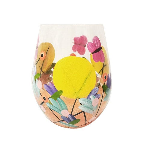 Stemless Glass – Sunshine Delight Hand Painted Glass Pretty Little Things 