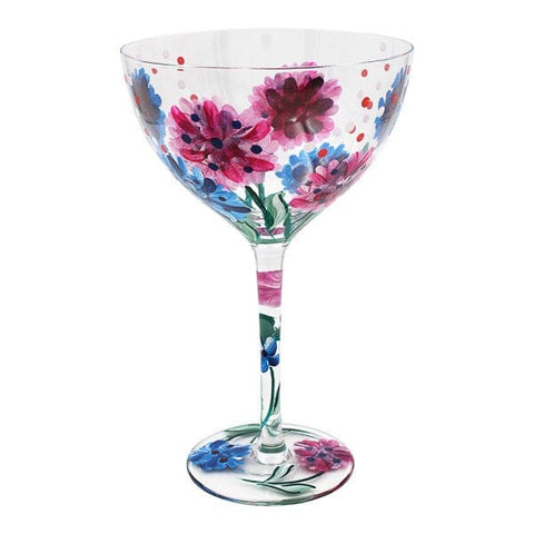 Cocktail Glass – Hydrangea Hand Painted Glass Pretty Little Things 