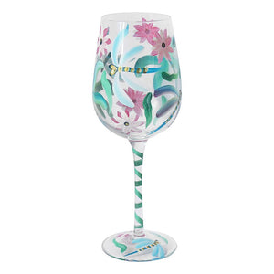 Hand Painted Dragonflies Wine Glass