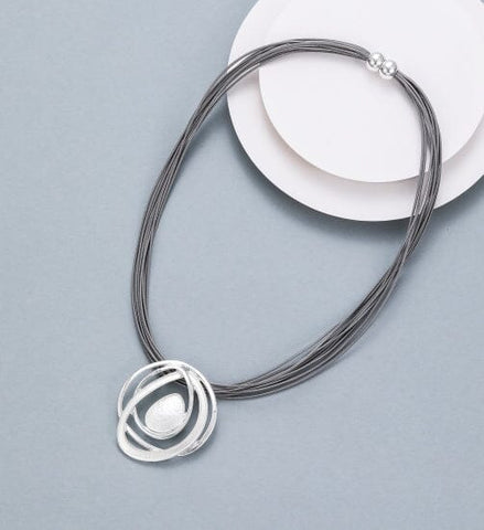 Necklace – Round Squiggle Silver Necklaces Pretty Little Things 