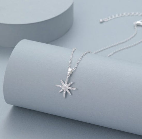 Necklace – Star Burst Silver Necklaces Pretty Little Things 