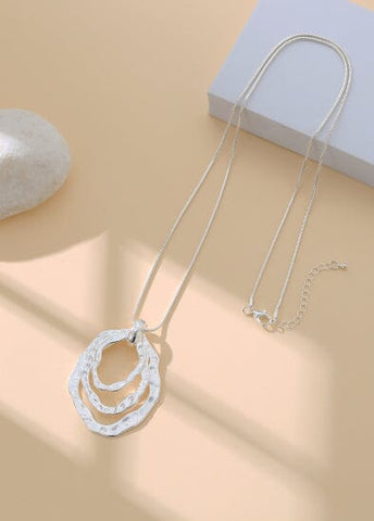 Necklace – Wave Loops Long Silver Necklaces Pretty Little Things 