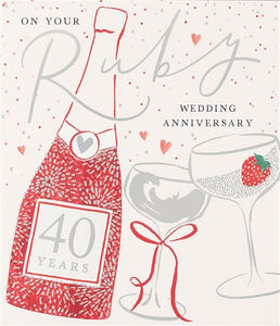 Ruby Wedding Anniversary Card Gift Shop East Kilbride