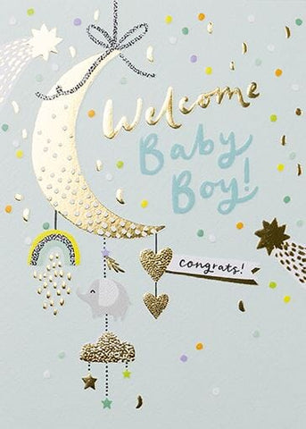 Welcome Baby Boy Card Cards Baby Paperlink 