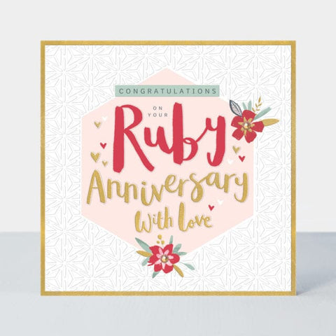 Card – Ruby Wedding Anniversary Cards Anniversary Rachel Ellen 