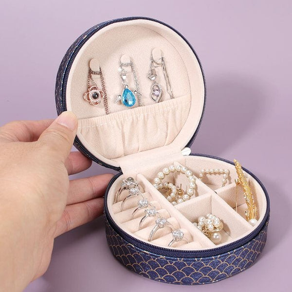 Round Jewellery Box – Navy Jewellery Box Pretty Little Things 