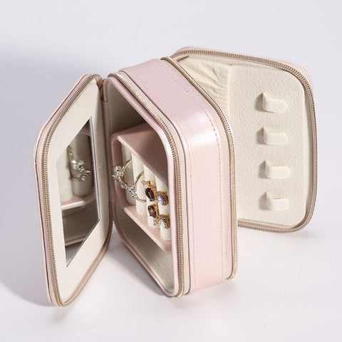 Double Zip Jewellery Box - Pink Jewellery Box Pretty Little Things 