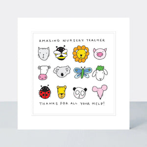 Card – Thank You Nursery Teacher Cards Teacher Rachel Ellen 