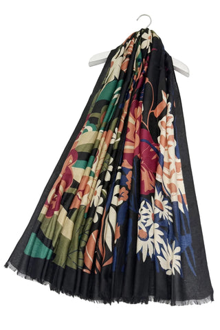 Bold Floral Black Scarf Gift Shop East Kilbride Glasgow