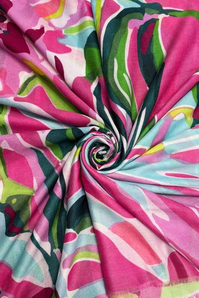 Floral Leaf Pink Scarf - Gift Shop East Kilbride Glasgow