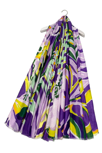 Floral Leaf Purple Scarf - Gift Shop East Kilbride Glasgow