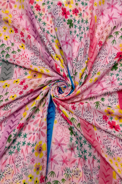 Floral & Stripe Pink Scarf - Gift Shop East Kilbride Glasgow