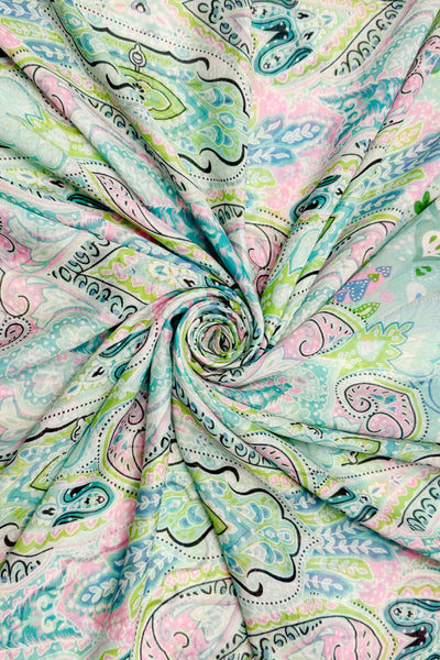 Paisley Print Aqua Scarf - Gift Shop East Kilbride Glasgow