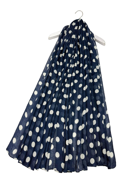Polka Dot Navy Scarf - Gift Shop East Kilbride Glasgow