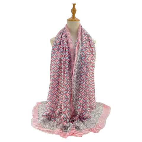 Scarf – Floral Monogram Pink Scarves Pretty Little Things 