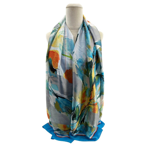 Scarf – Flower Silk Mix Blue Scarves Pretty Little Things 