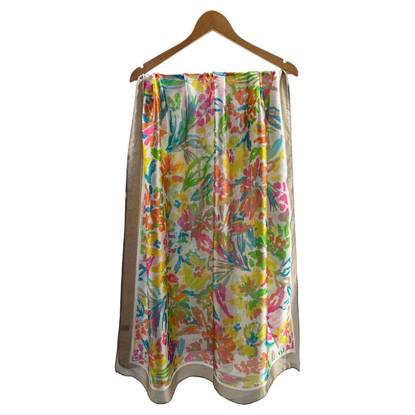 Scarf – Bright Floral White Scarves Pretty Little Things 