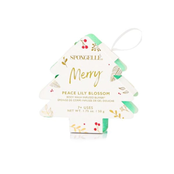 Spongelle Christmas Tree sponge Merry Peace Lily Blossom