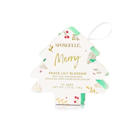 Spongelle Christmas Tree sponge Merry Peace Lily Blossom
