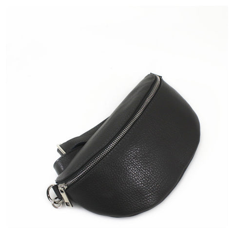 Luna Leather Sling Bag – Black