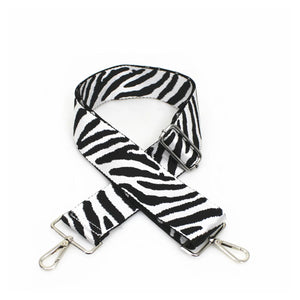 Bag Strap - Zebra Black (Silver Metal) Handbag Straps Pretty Little Things 