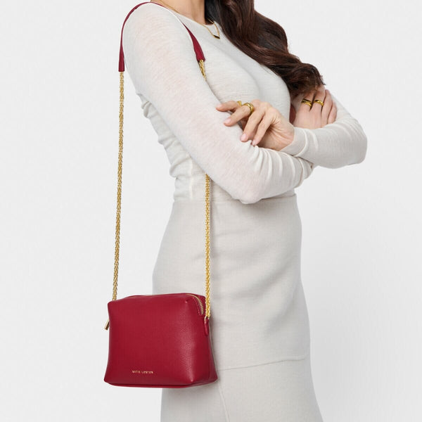 Red designer crossbody bag