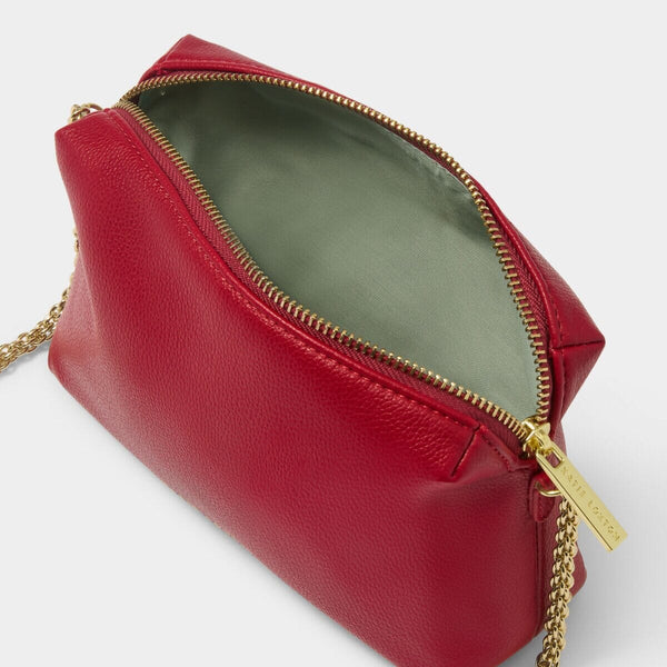 Red designer crossbody bag