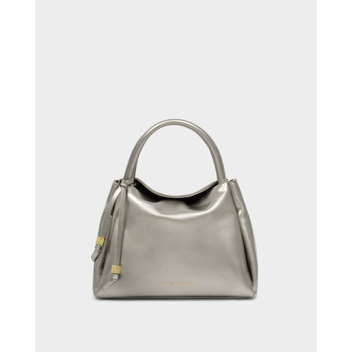 Katie Loxton Nova Patent Crackle Top Handle Bag in Pewter
