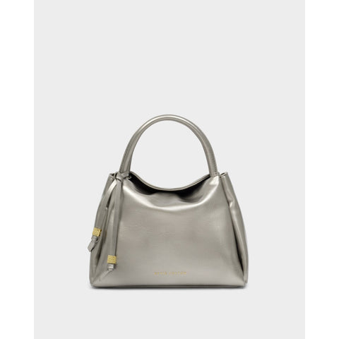 Katie Loxton Nova Patent Crackle Top Handle Bag in Pewter